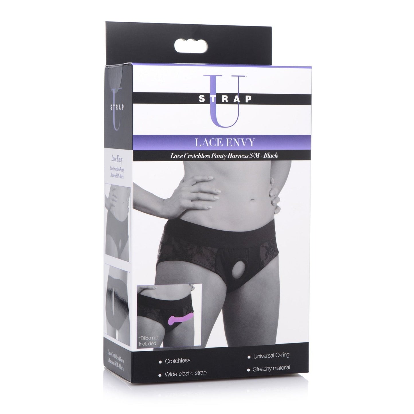 Lace Envy Black Crotchless Panty Harness