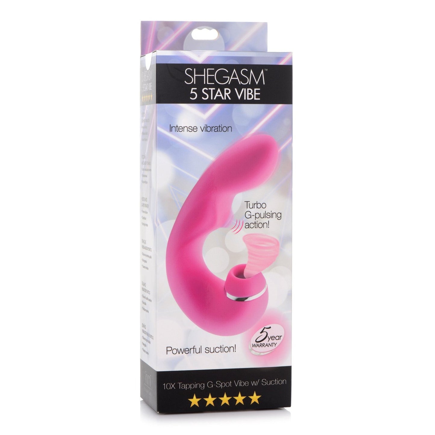 Shegasm 5 Star 10x Tapping G-spot Silicone Vibrator With Suction