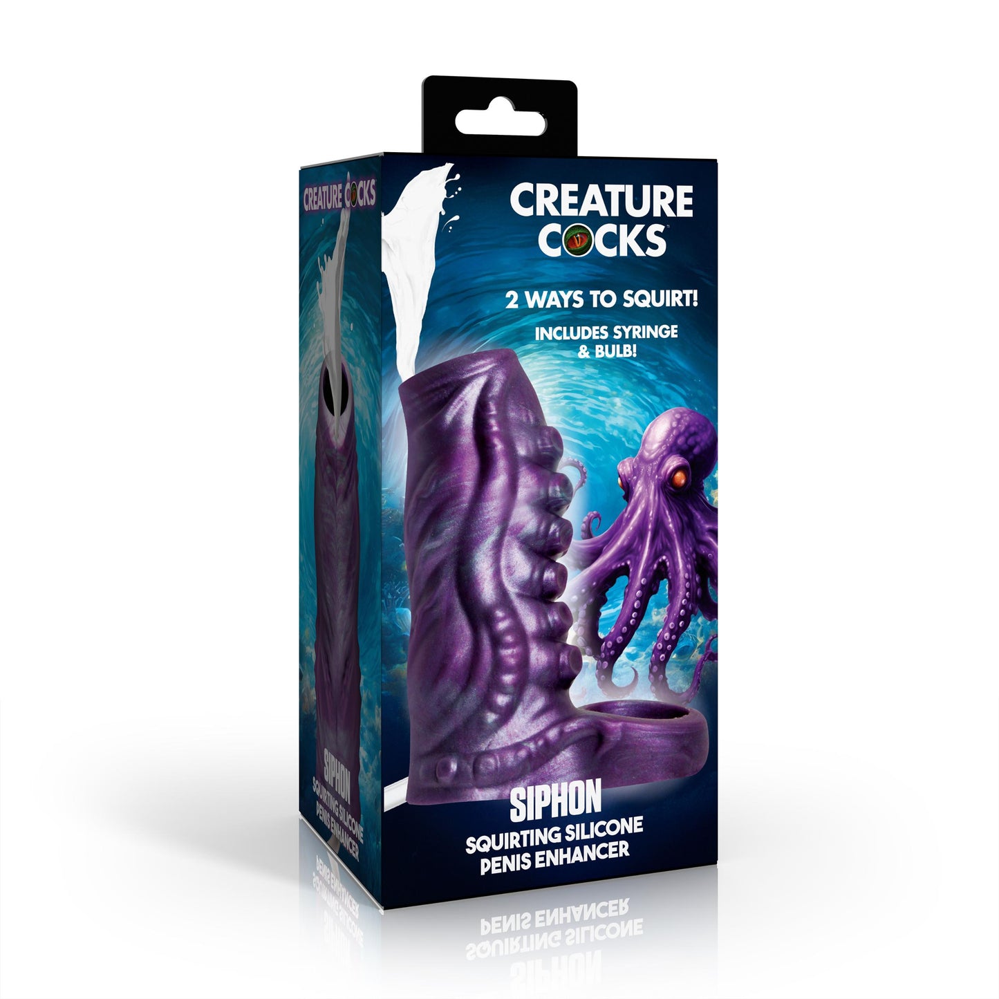 Tentacle Squirting Silicone Penis Enhancer - Purple