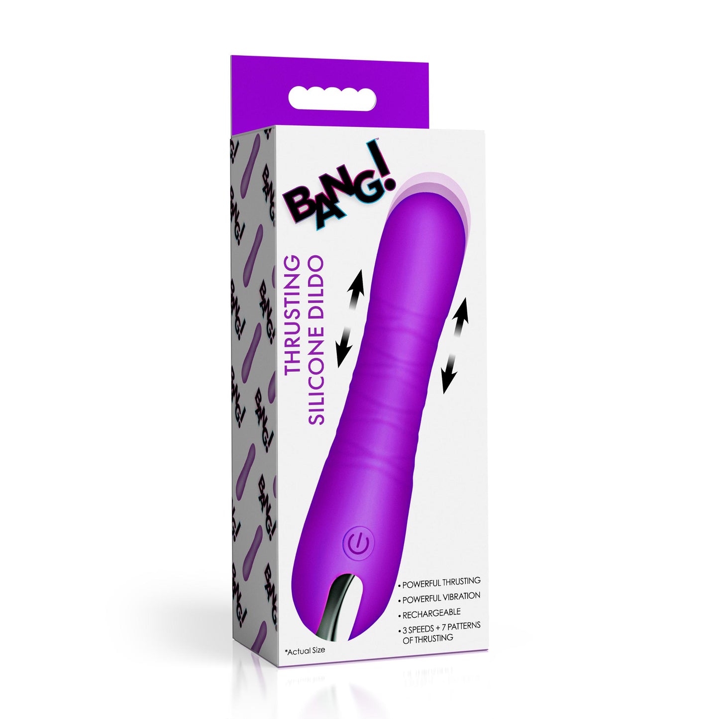 New Thrusting Silicone Dildo - Purple