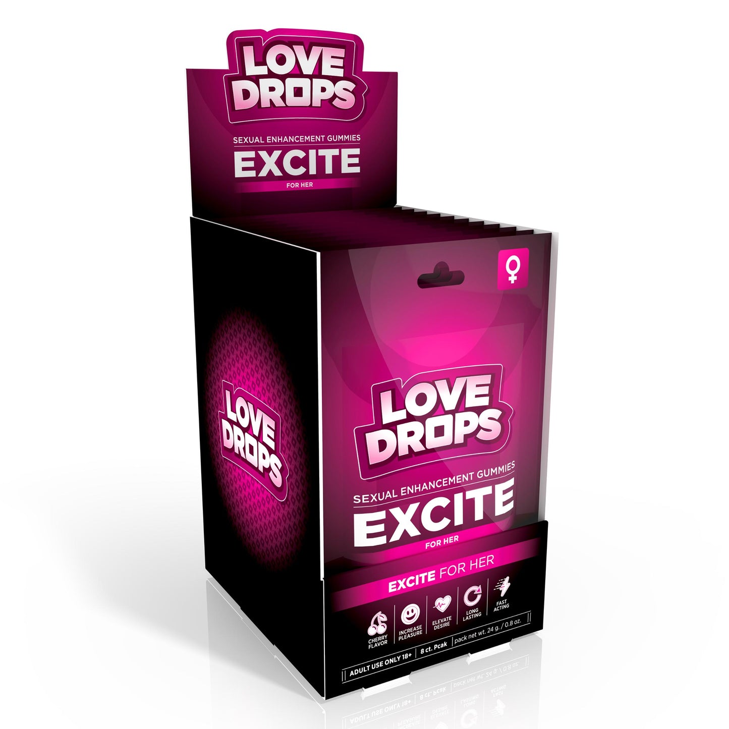 Sexual Enhancement Gummies For Her - Excite Pop Display 12ct