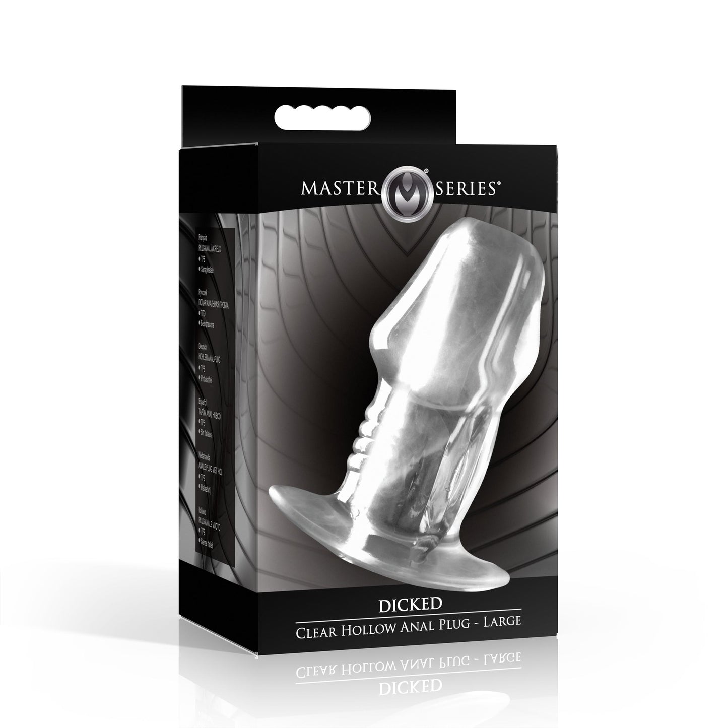 Dicked Clear Hollow Anal Plug - Large