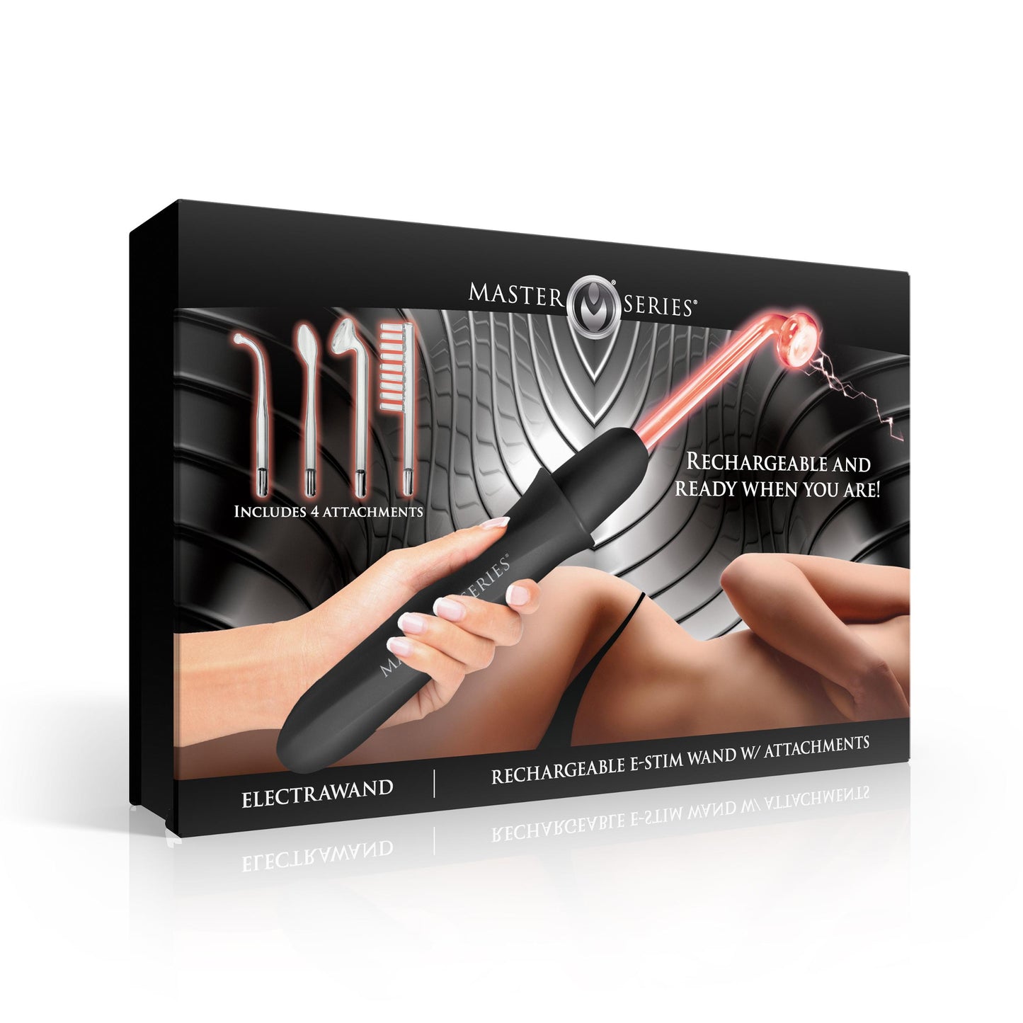 Elektrawand Rechargeable Violet Wand With Attachments - Black