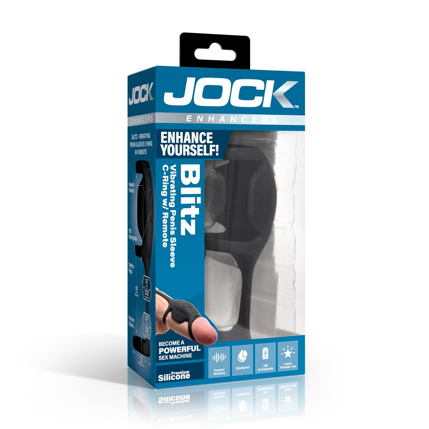 Blitz Vibrating Penis Sleeve C-ring W/ Remote
