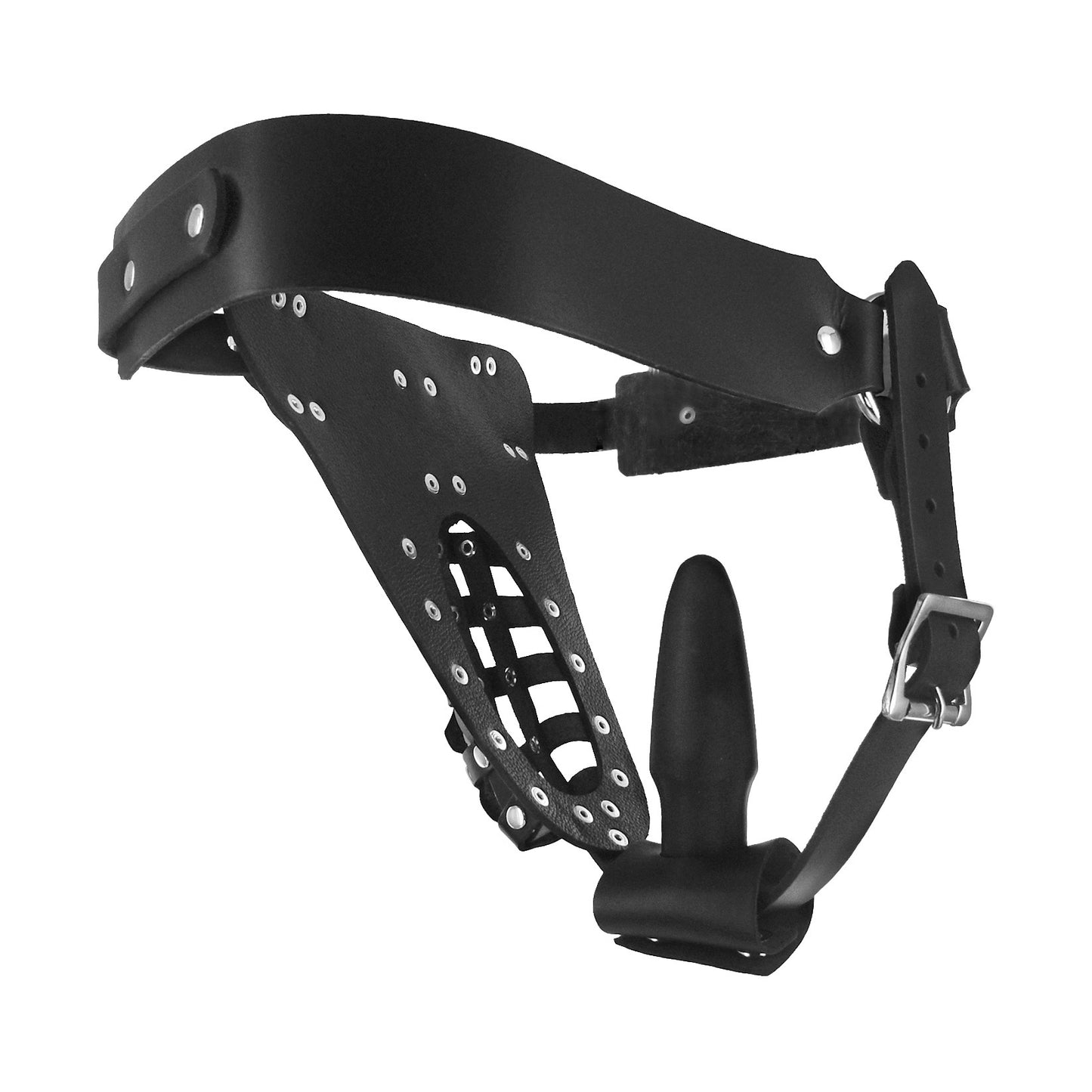 The Safety Net Leather Male Chastity Belt With Anal Plug Harness MS - My Secret Sex Toy Delivery The Safety Net Leather Male Chastity Belt With Anal Plug Harness MS - My Secret Sex Toy Delivery
