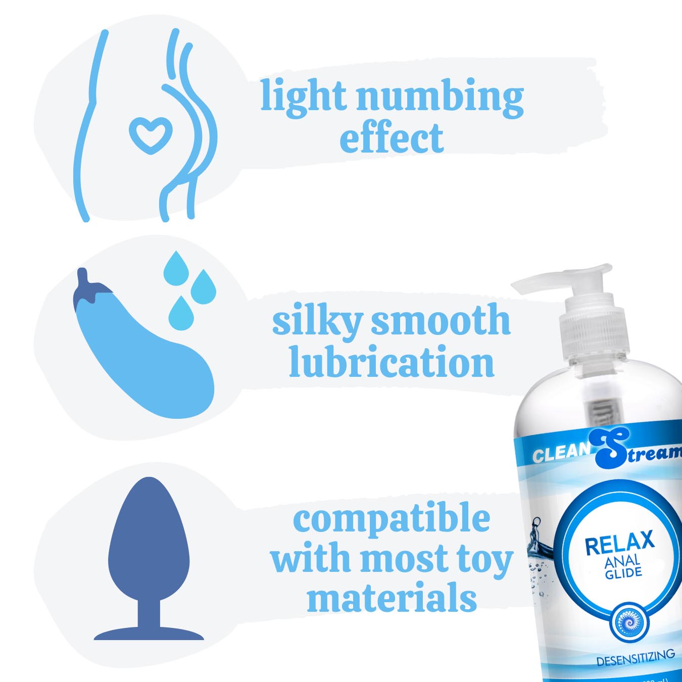 Clean Stream Relax Desensitizing Anal Lube 17 Oz MS - My Secret Sex Toy Delivery Clean Stream Relax Desensitizing Anal Lube 17 Oz MS - My Secret Sex Toy Delivery