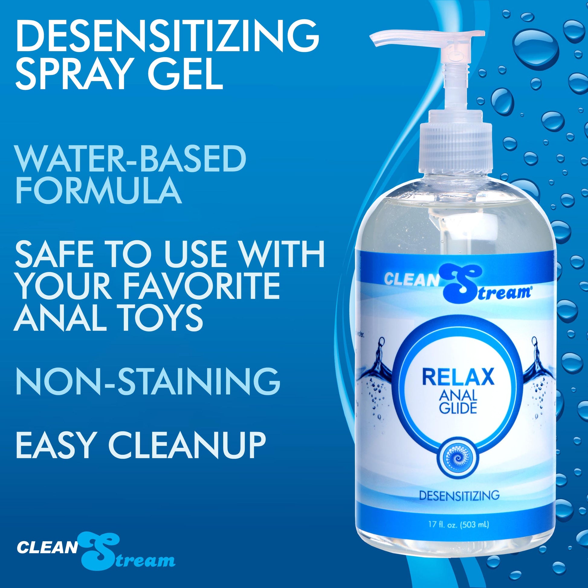 Clean Stream Relax Desensitizing Anal Lube 17 Oz MS - My Secret Sex Toy Delivery Clean Stream Relax Desensitizing Anal Lube 17 Oz MS - My Secret Sex Toy Delivery