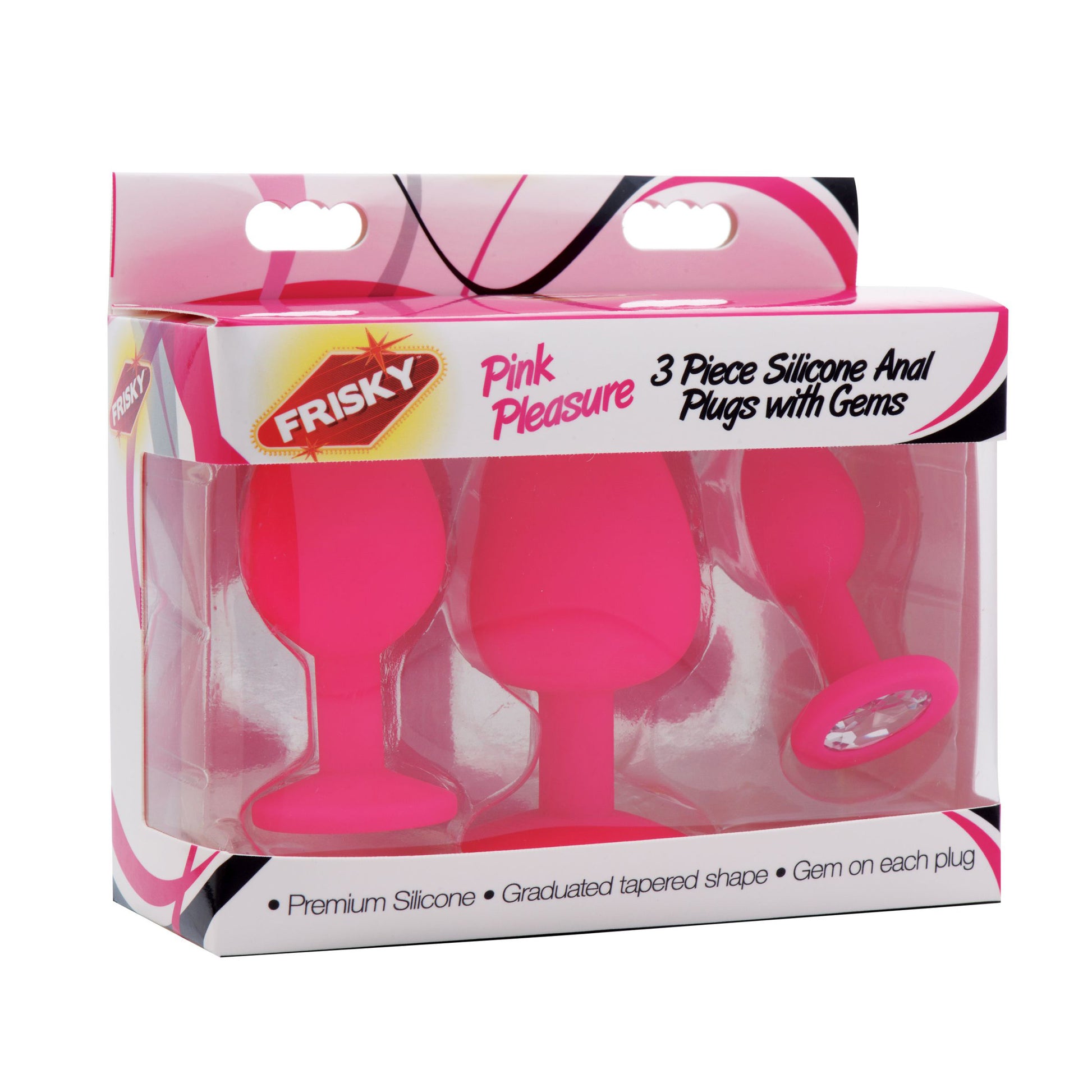 Pink Pleasure 3 Piece Silicone Anal Plugs With Gems MS - My Secret Sex Toy Delivery Pink Pleasure 3 Piece Silicone Anal Plugs With Gems MS - My Secret Sex Toy Delivery