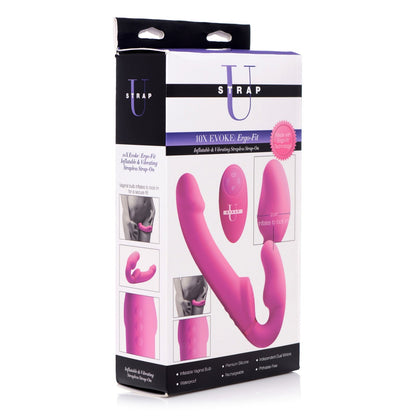 Worlds First Remote Control Inflatable Vibrating Silicone Ergo Fit Strapless Strap-on