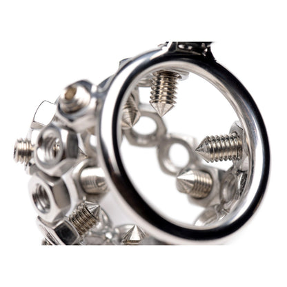 Bolted Chastity Cage With Spikes