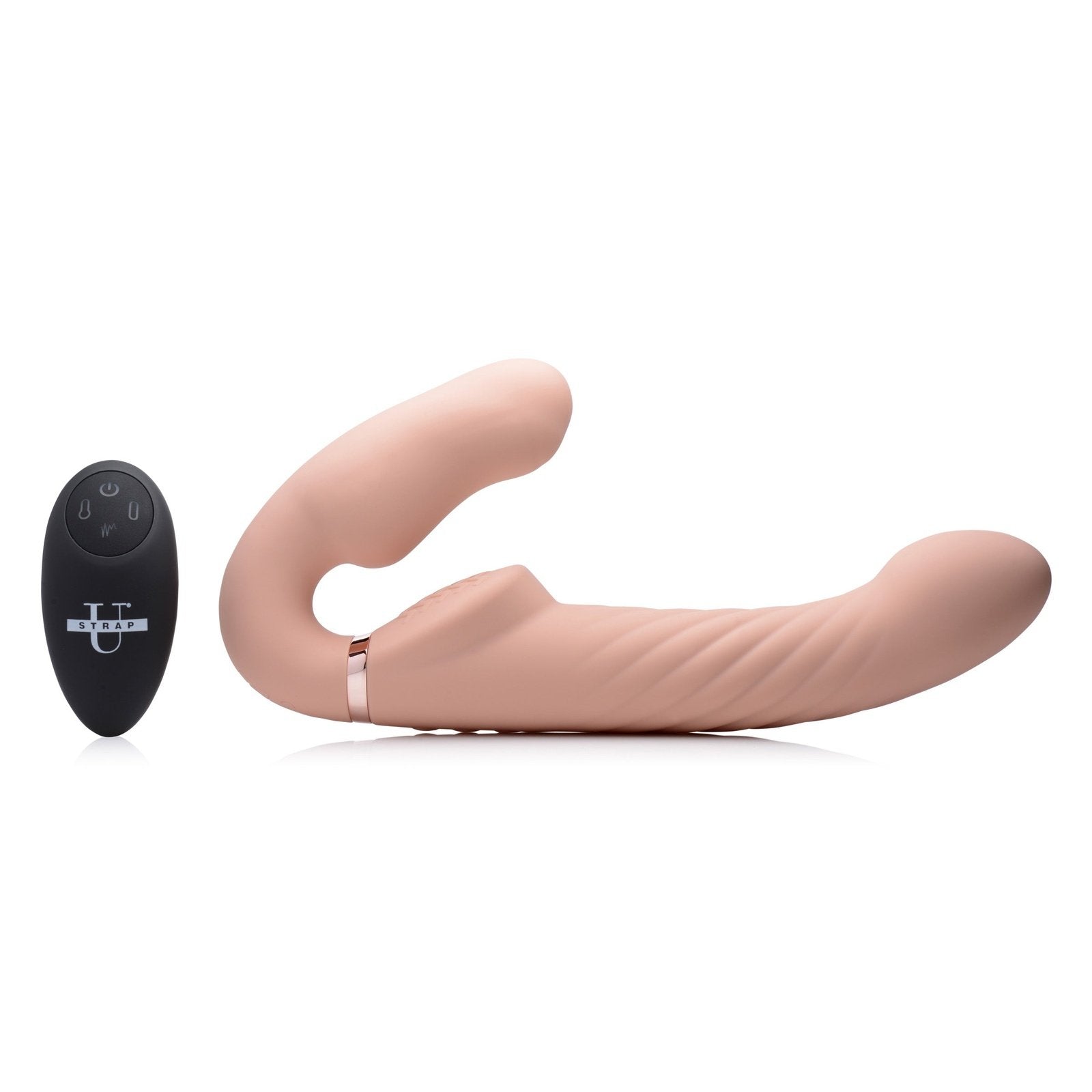 Ergo-fit Twist Inflatable Vibrating Silicone Strapless Strap-on