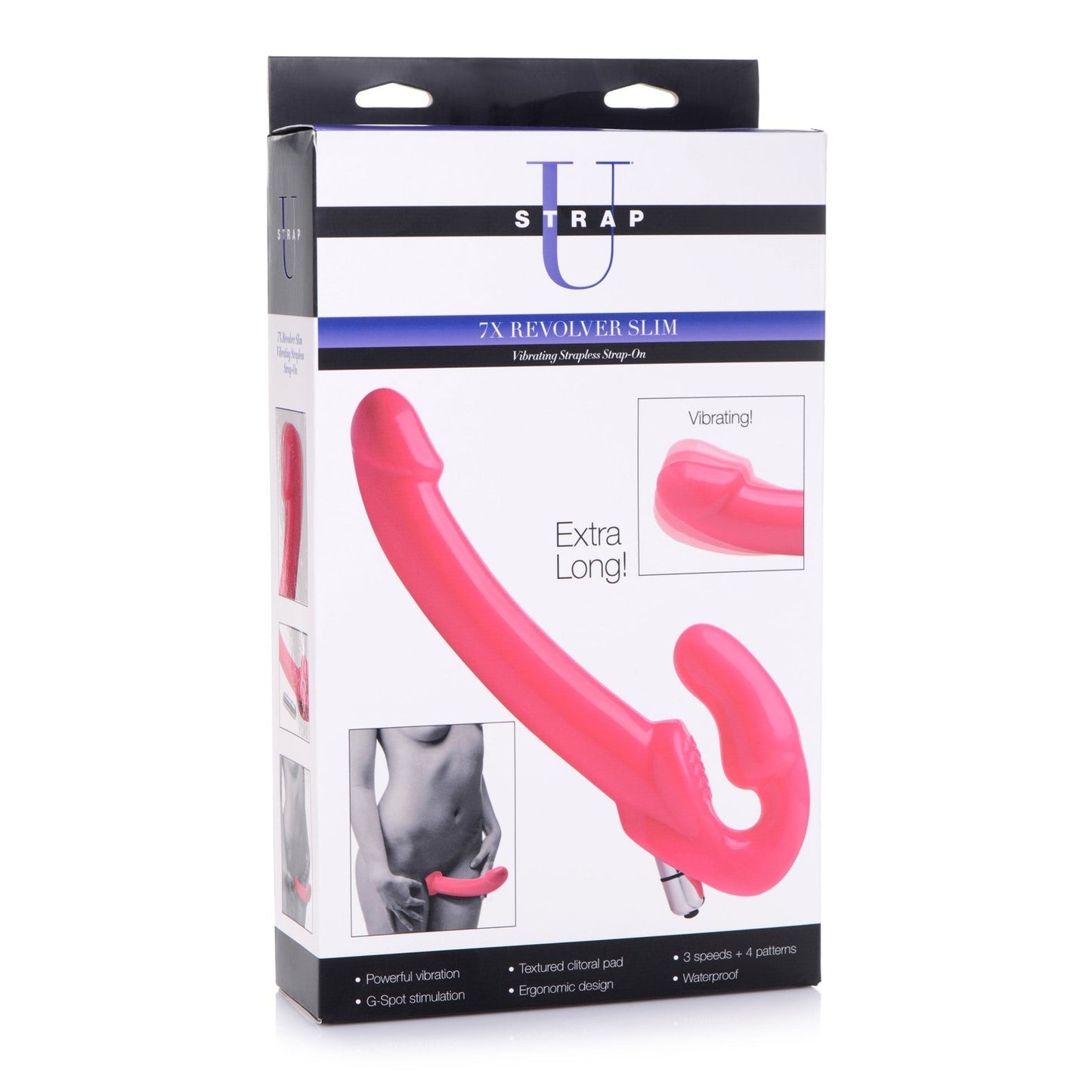 7x Revolver Slim 8 Inch Vibrating Strapless Strap-on