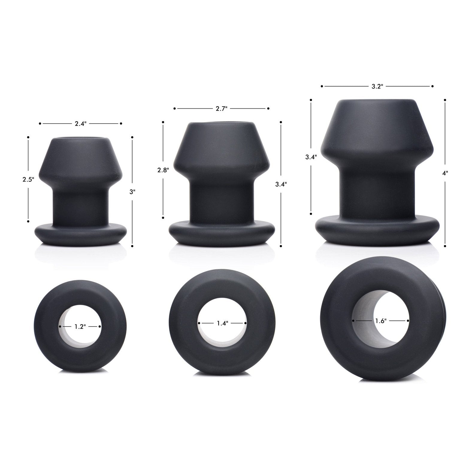 Gape-grommets 3 Piece Hollow Silicone Anal Dilator Set MS - My Secret Sex Toy Delivery Gape-grommets 3 Piece Hollow Silicone Anal Dilator Set MS - My Secret Sex Toy Delivery