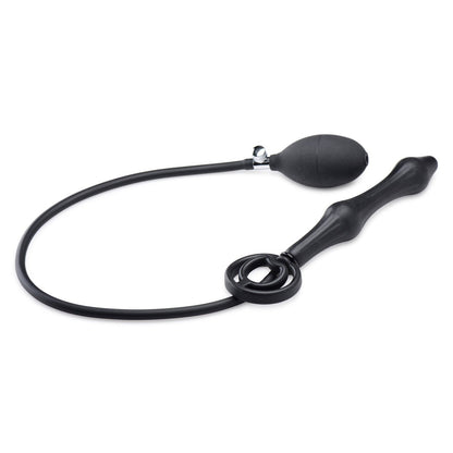 Devils Rattle Inflatable Silicone Anal Plug With Cock And Ball Ring