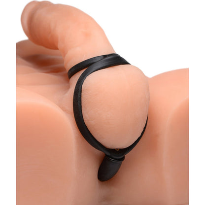 Devils Rattle Inflatable Silicone Anal Plug With Cock And Ball Ring