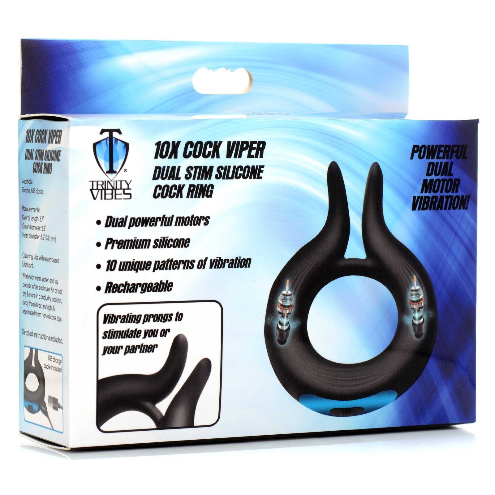 10x Dual Stim Silicone Cock Ring