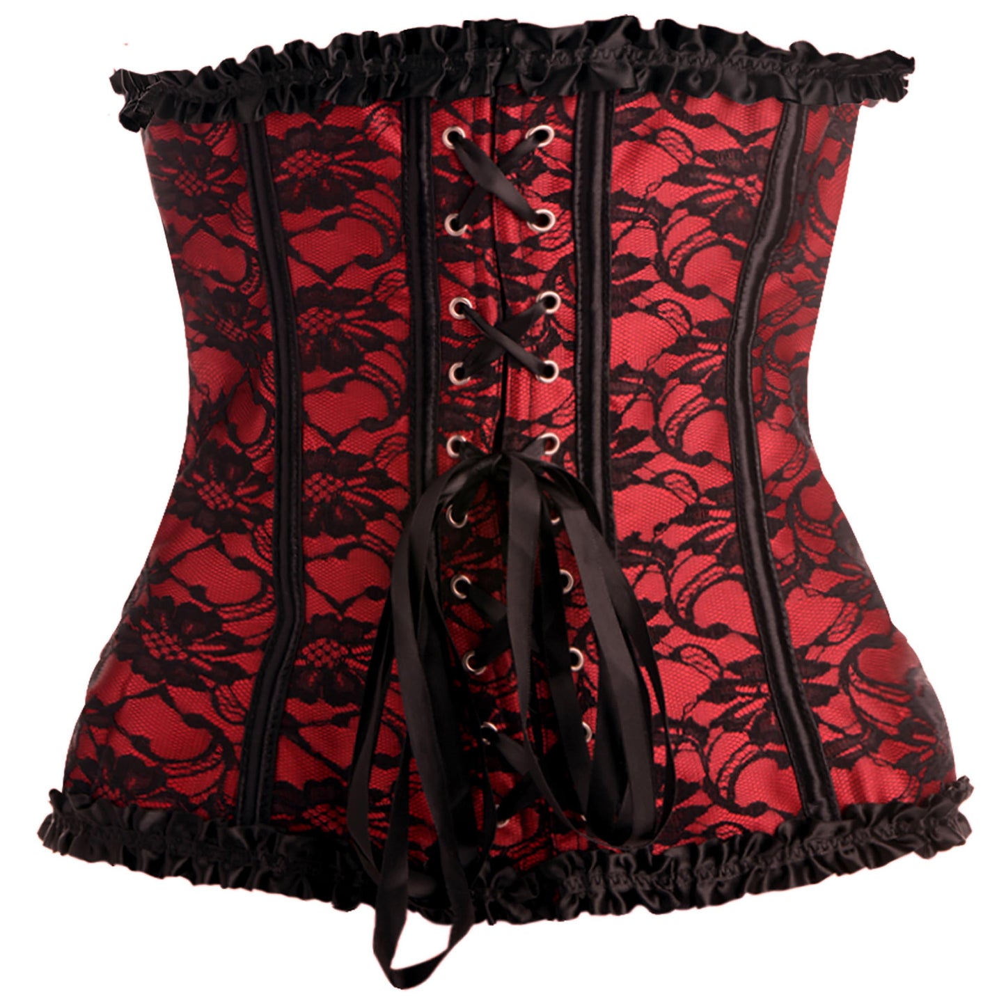 Scarlet Seduction Lace-up Corset And Thong -