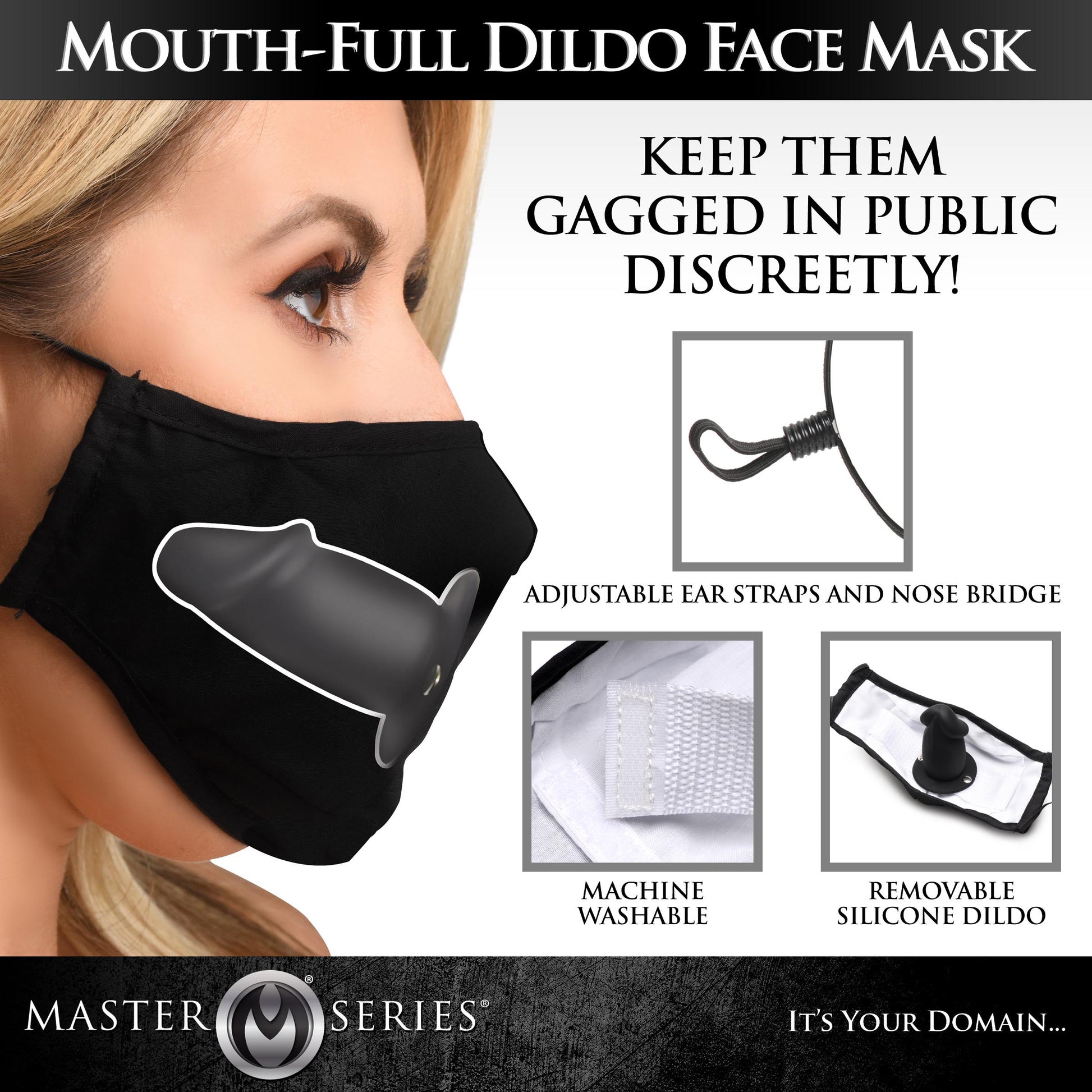 Mouth-full Dildo Face Mask MS - My Secret Sex Toy Delivery Mouth-full Dildo Face Mask MS - My Secret Sex Toy Delivery