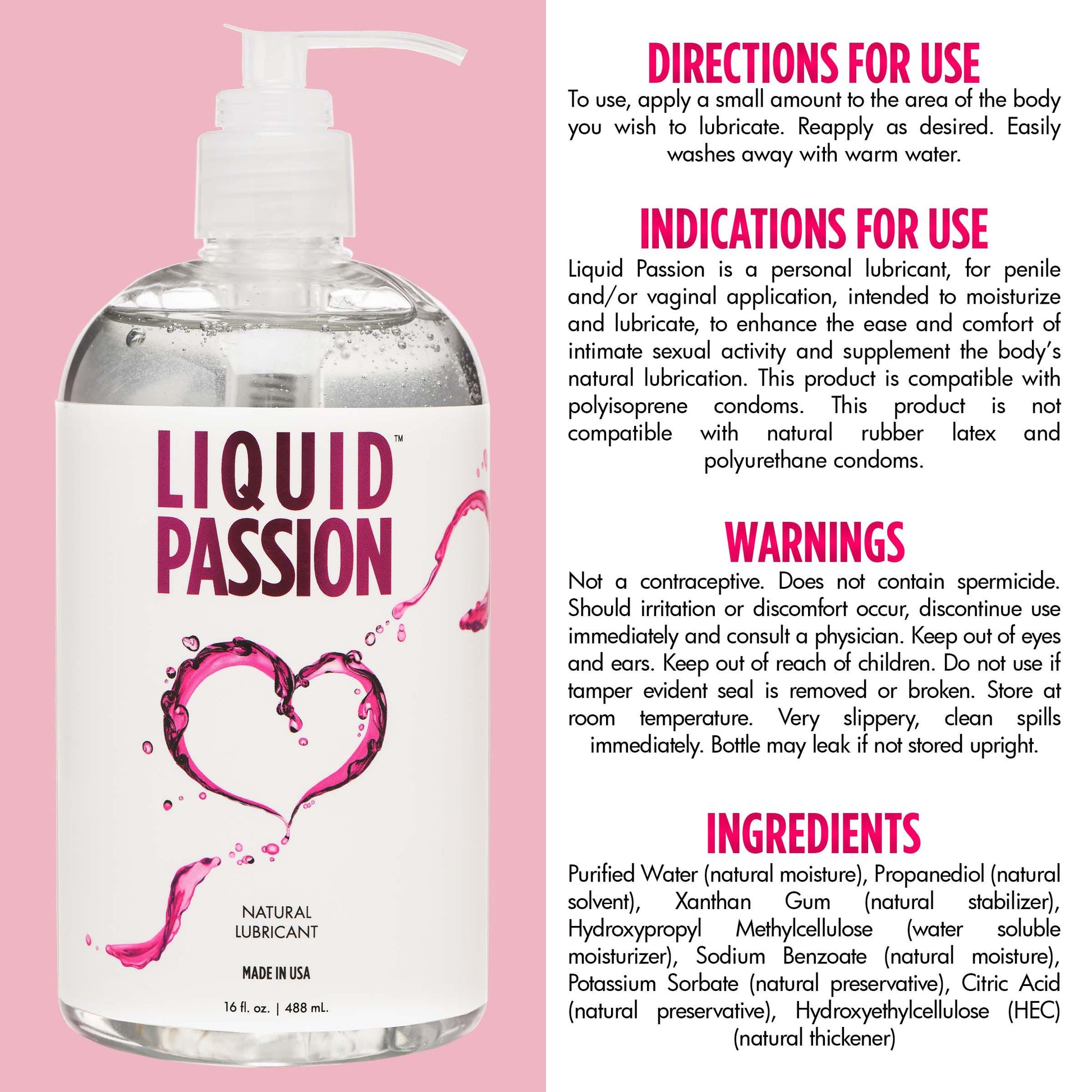 Liquid Passion Natural Lubricant - 16oz MS - My Secret Sex Toy Delivery Liquid Passion Natural Lubricant - 16oz MS - My Secret Sex Toy Delivery