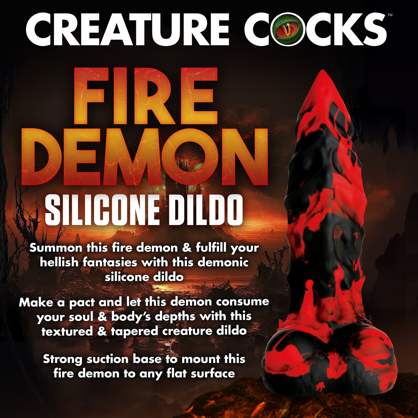 Fire Demon Monster Silicone Dildo