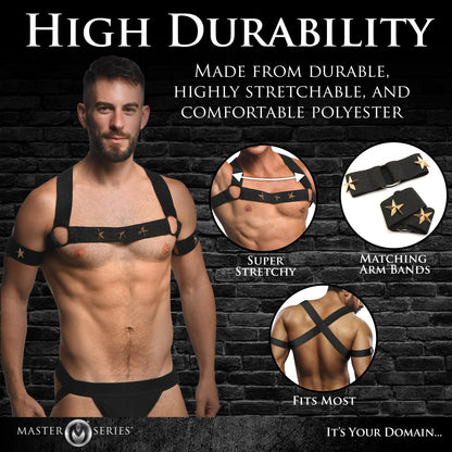 Rave Harness Elastic Chest Harness With Arm Bands -