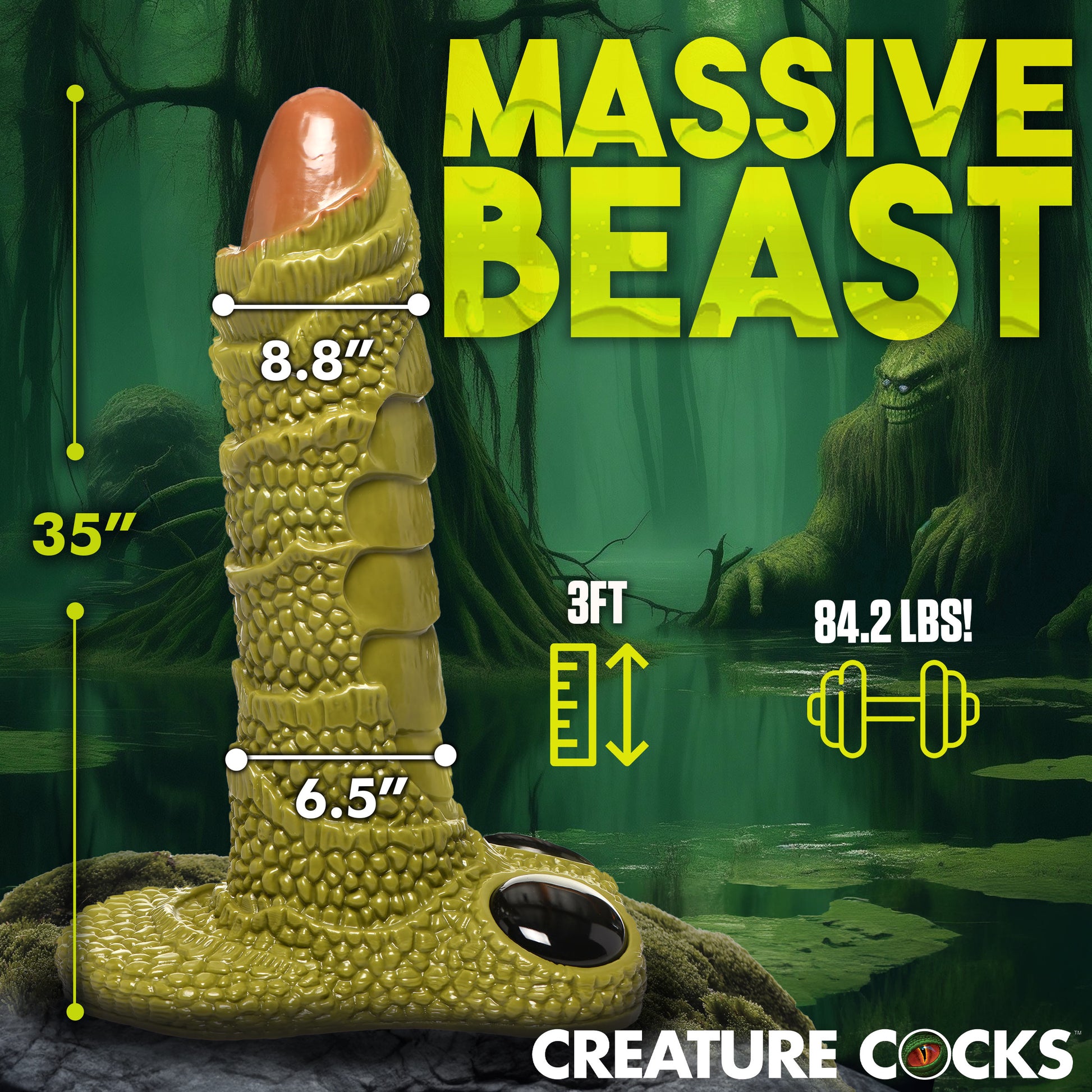 Scaly Swamp Monster 3 Foot Giant Dildo