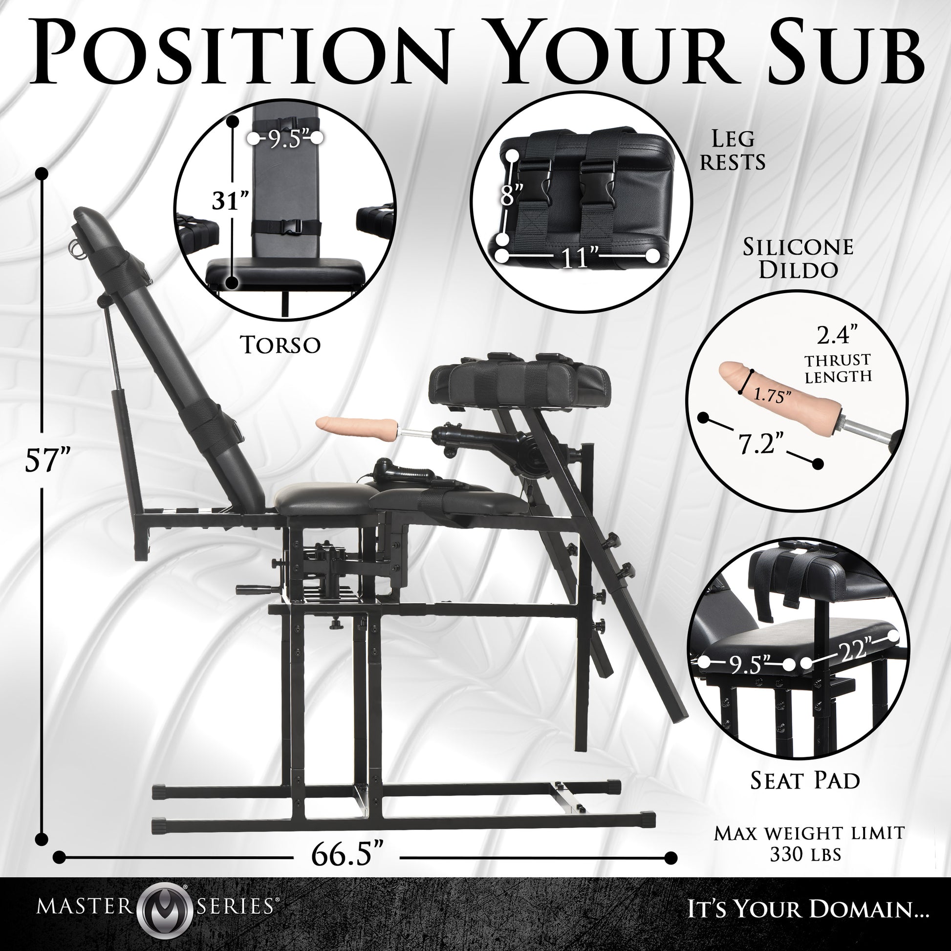 Leg Spreader Obedience Chair With Sex Machine – MS