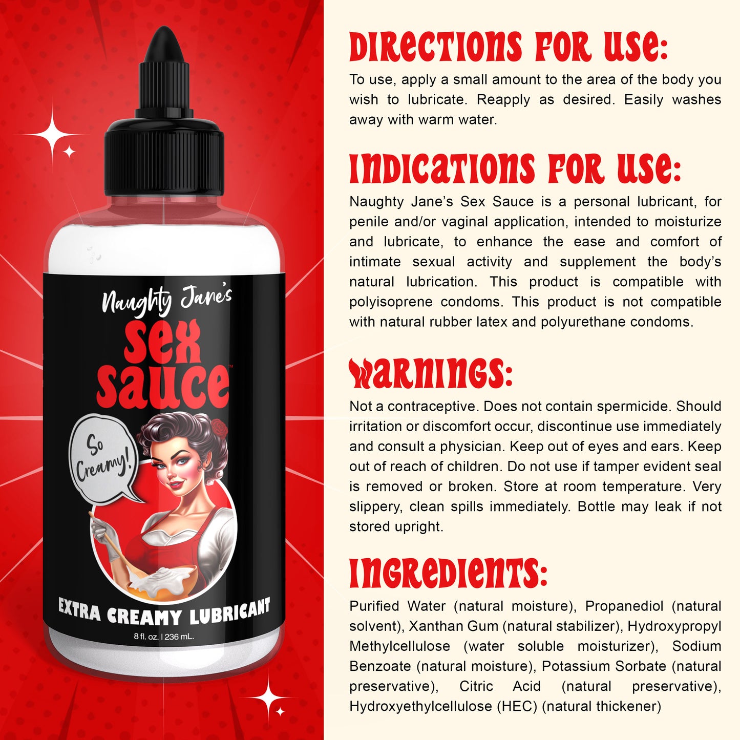 Naughty Janes's Sex Sauce Extra Creamy Lubricant