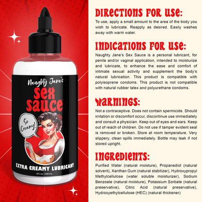 Naughty Janes's Sex Sauce Extra Creamy Lubricant