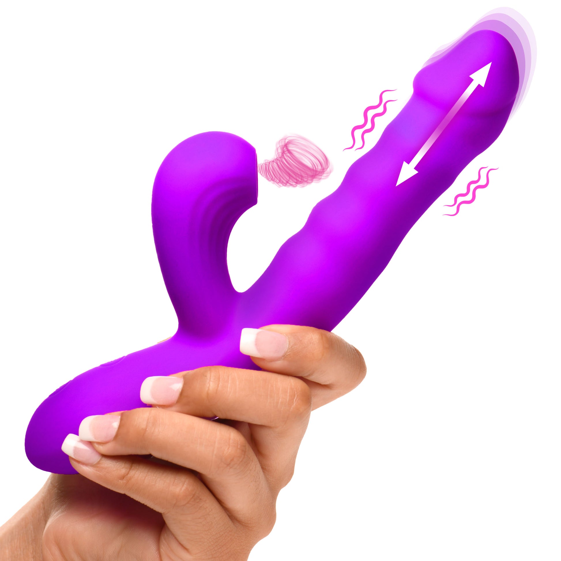Thrusting And Sucking Silicone Rabbit Vibrator MS - My Secret Sex Toy Delivery Thrusting And Sucking Silicone Rabbit Vibrator MS - My Secret Sex Toy Delivery