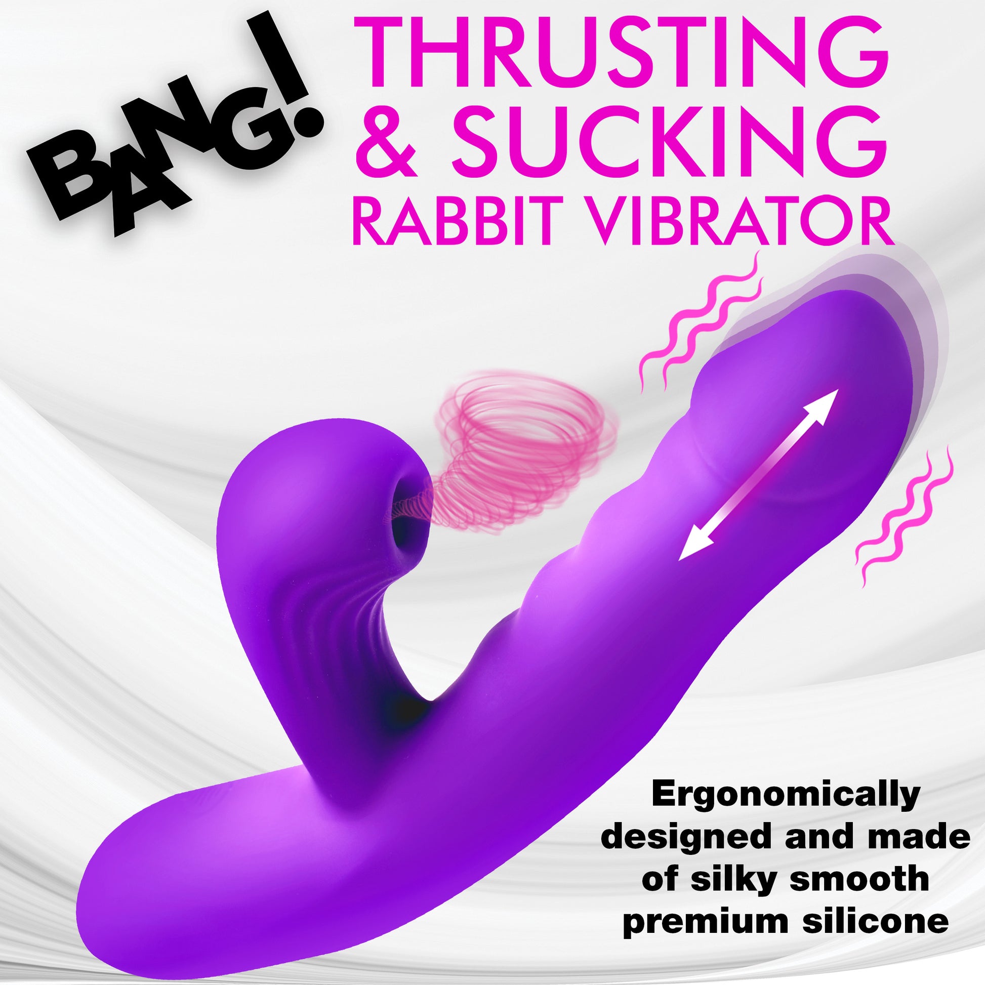 Thrusting And Sucking Silicone Rabbit Vibrator MS - My Secret Sex Toy Delivery Thrusting And Sucking Silicone Rabbit Vibrator MS - My Secret Sex Toy Delivery