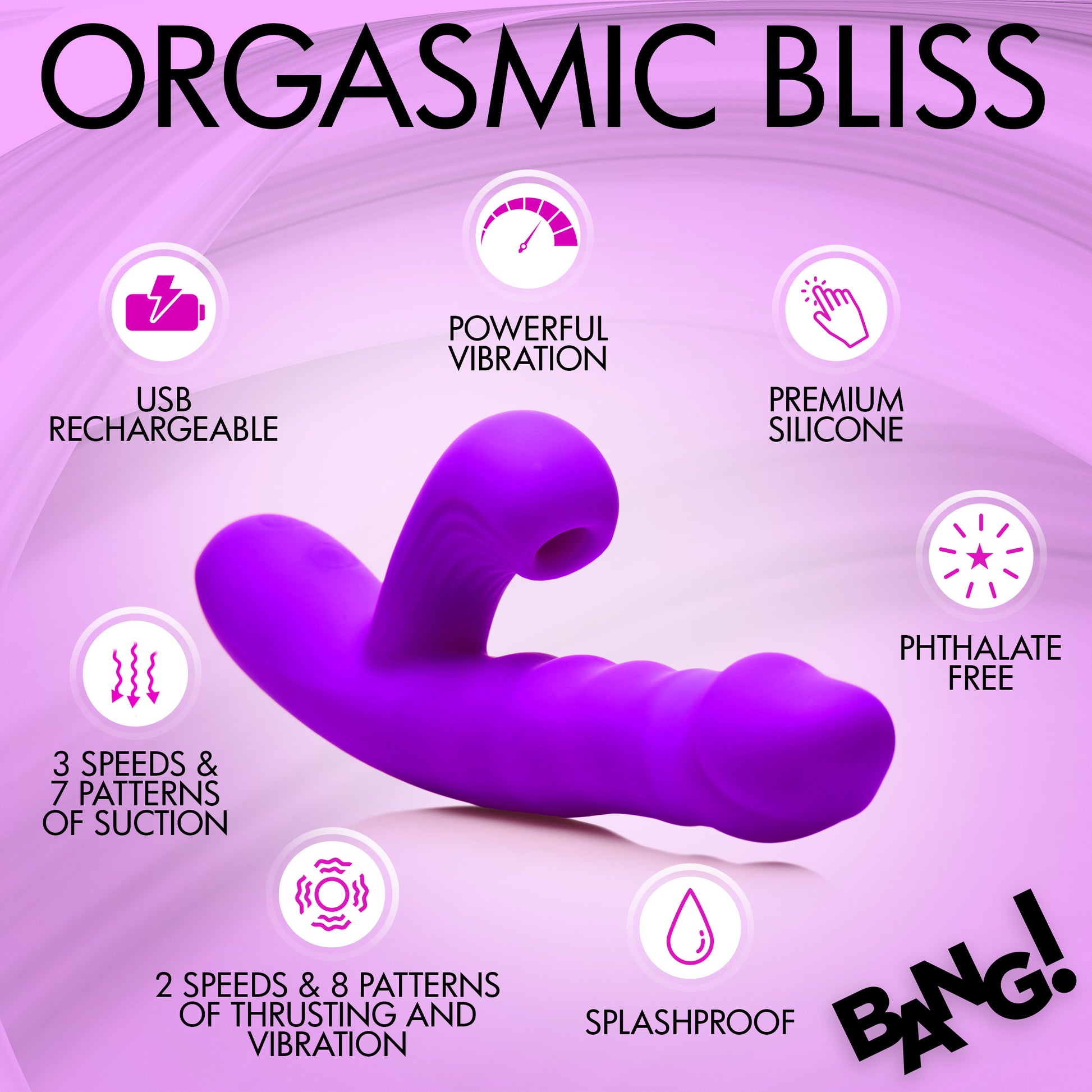 Thrusting And Sucking Silicone Rabbit Vibrator MS - My Secret Sex Toy Delivery Thrusting And Sucking Silicone Rabbit Vibrator MS - My Secret Sex Toy Delivery