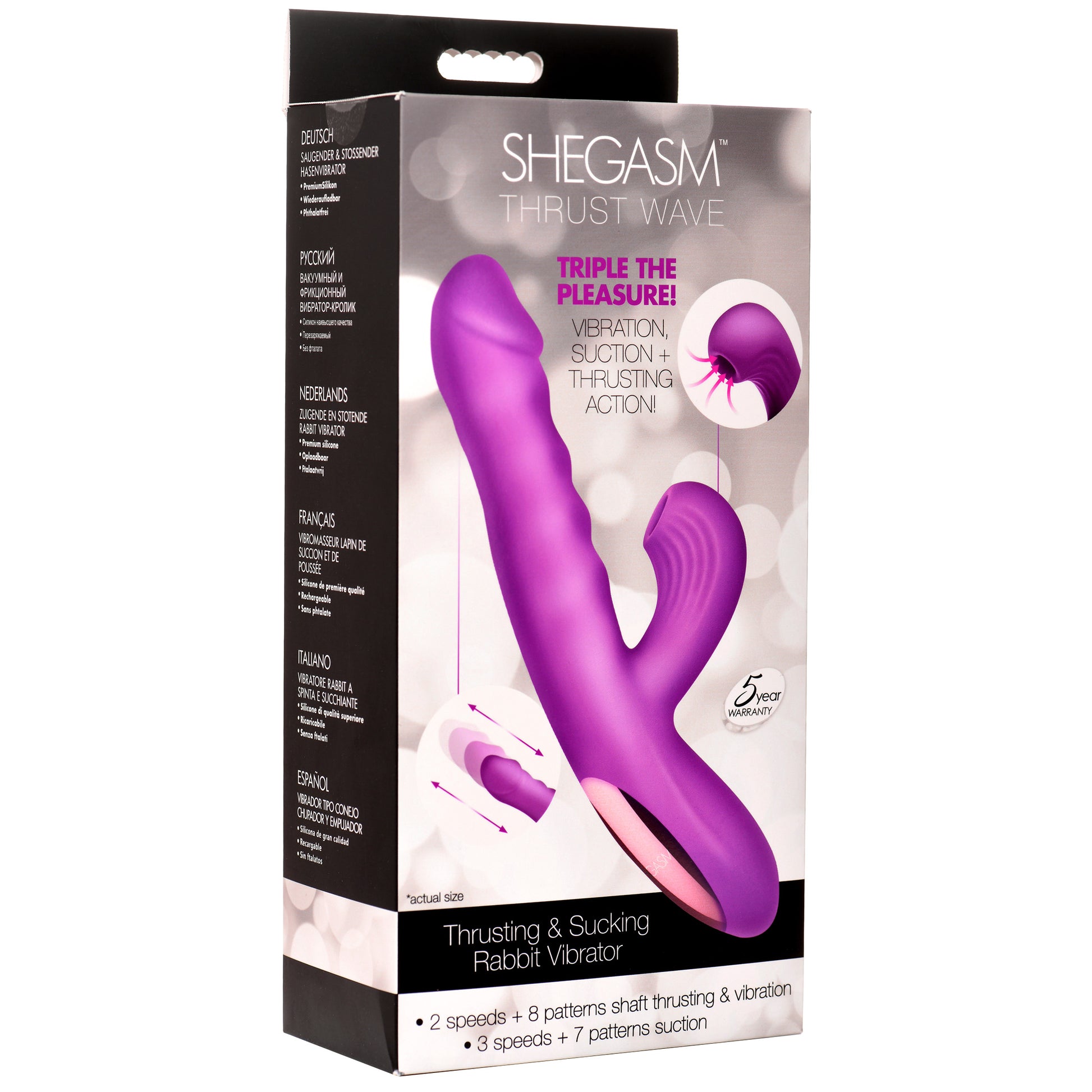 Thrust Wave Thrusting And Sucking Silicone Rabbit Vibrator MS - My Secret Sex Toy Delivery Thrust Wave Thrusting And Sucking Silicone Rabbit Vibrator MS - My Secret Sex Toy Delivery