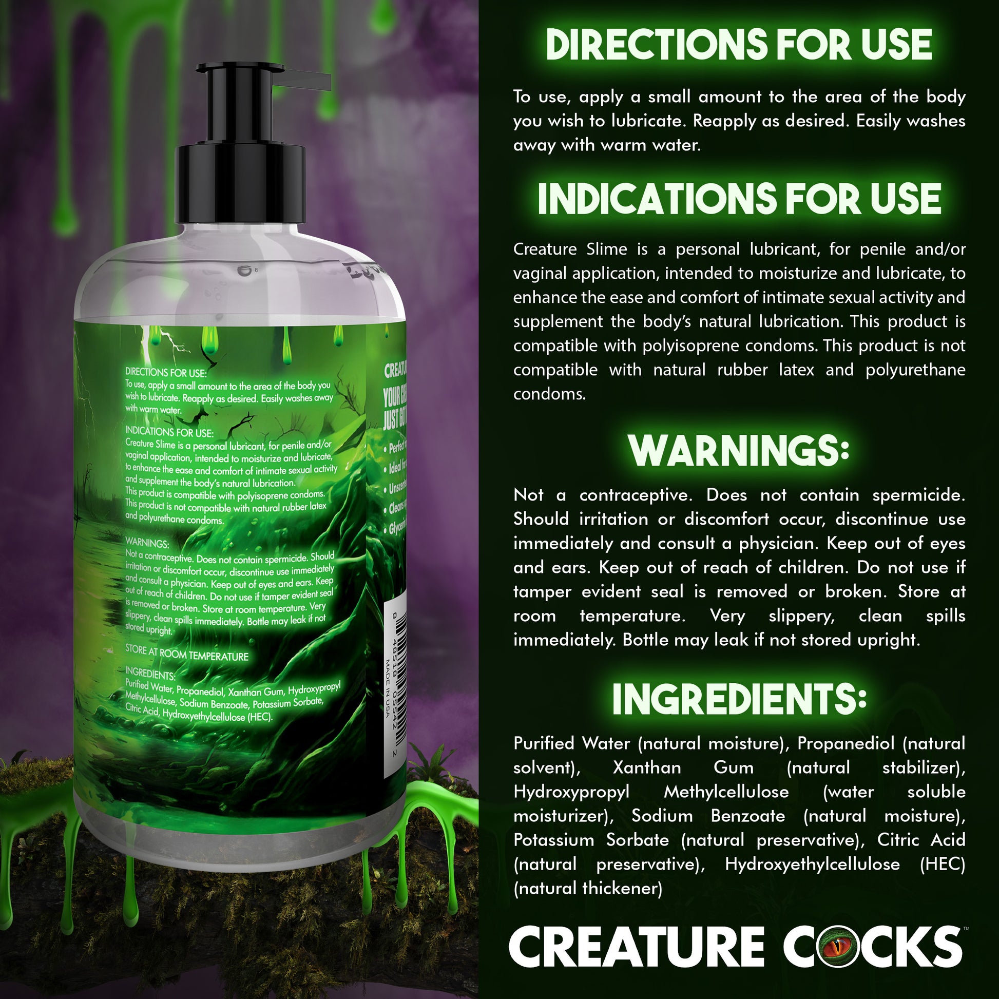 Creature Slime Water-based Lubricant - 16oz MS - My Secret Sex Toy Delivery Creature Slime Water-based Lubricant - 16oz MS - My Secret Sex Toy Delivery