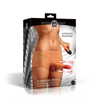 Ramming Briefs Thrusting And Vibrating Silicone Penis Panties - Large