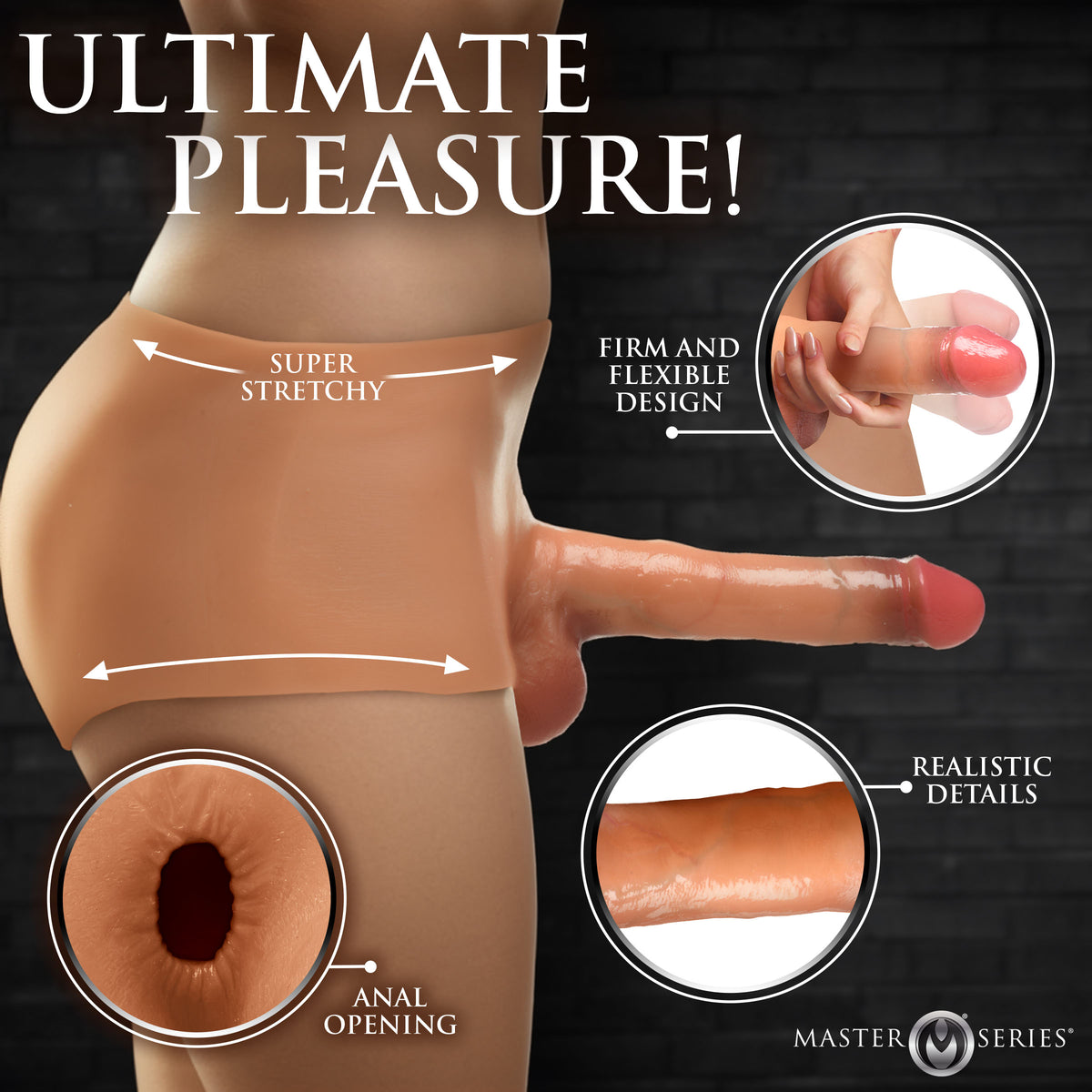 Ramming Briefs Thrusting And Vibrating Silicone Penis Panties - Large