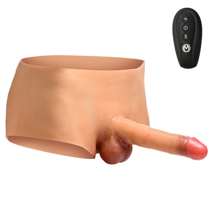 Ramming Briefs Thrusting And Vibrating Silicone Penis Panties - Large