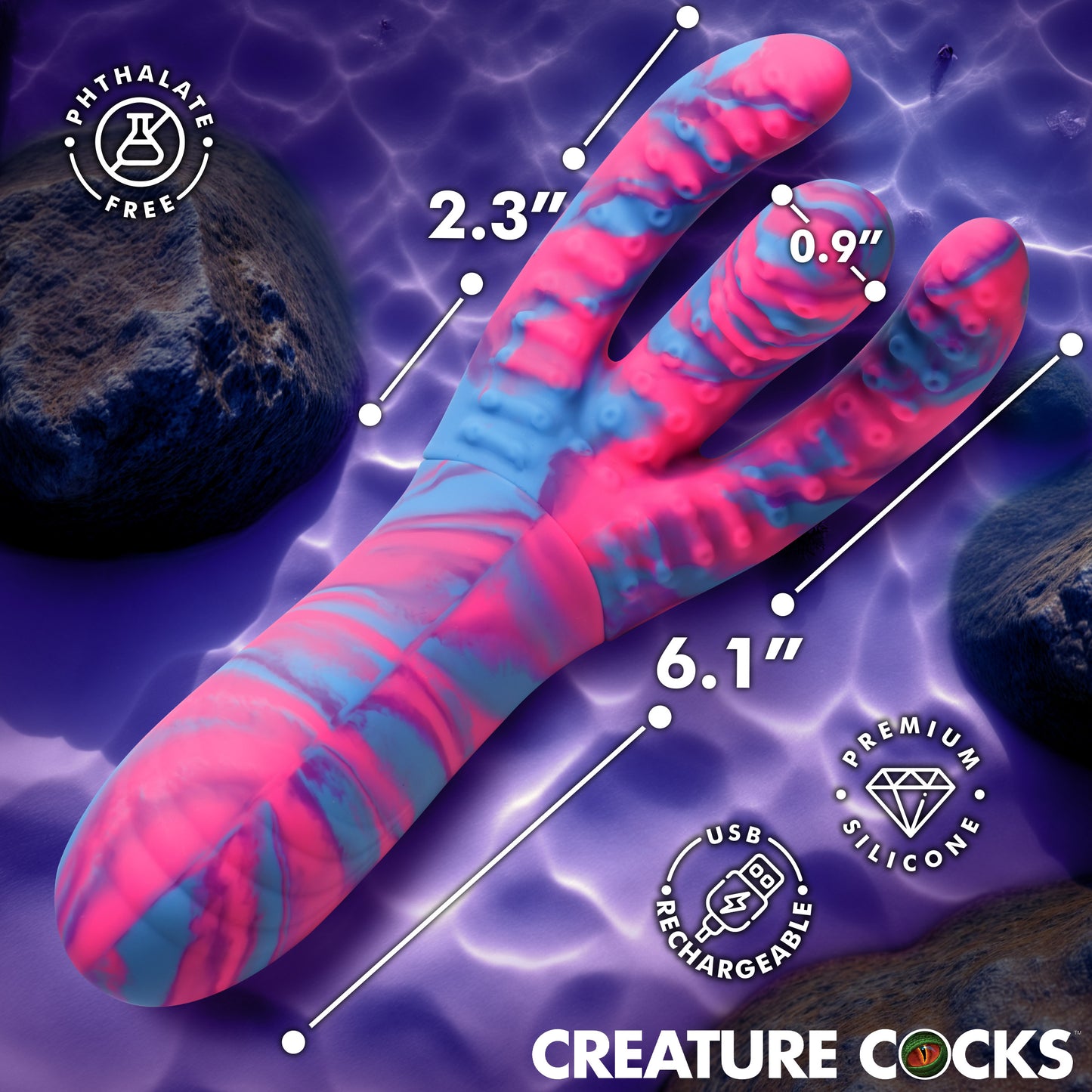 Tenta-come Come-hither Tentacle Silicone Vibrator