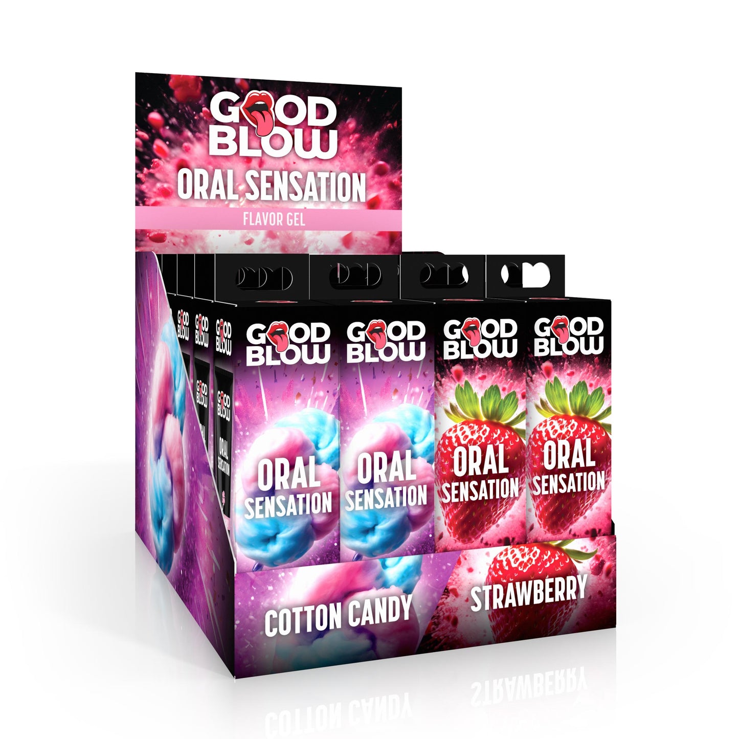 Oral Sensation Flavor Gel Pop Display Strawberry/cotton Candy