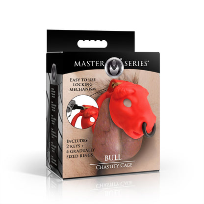 Bull Chastity Cage - Red