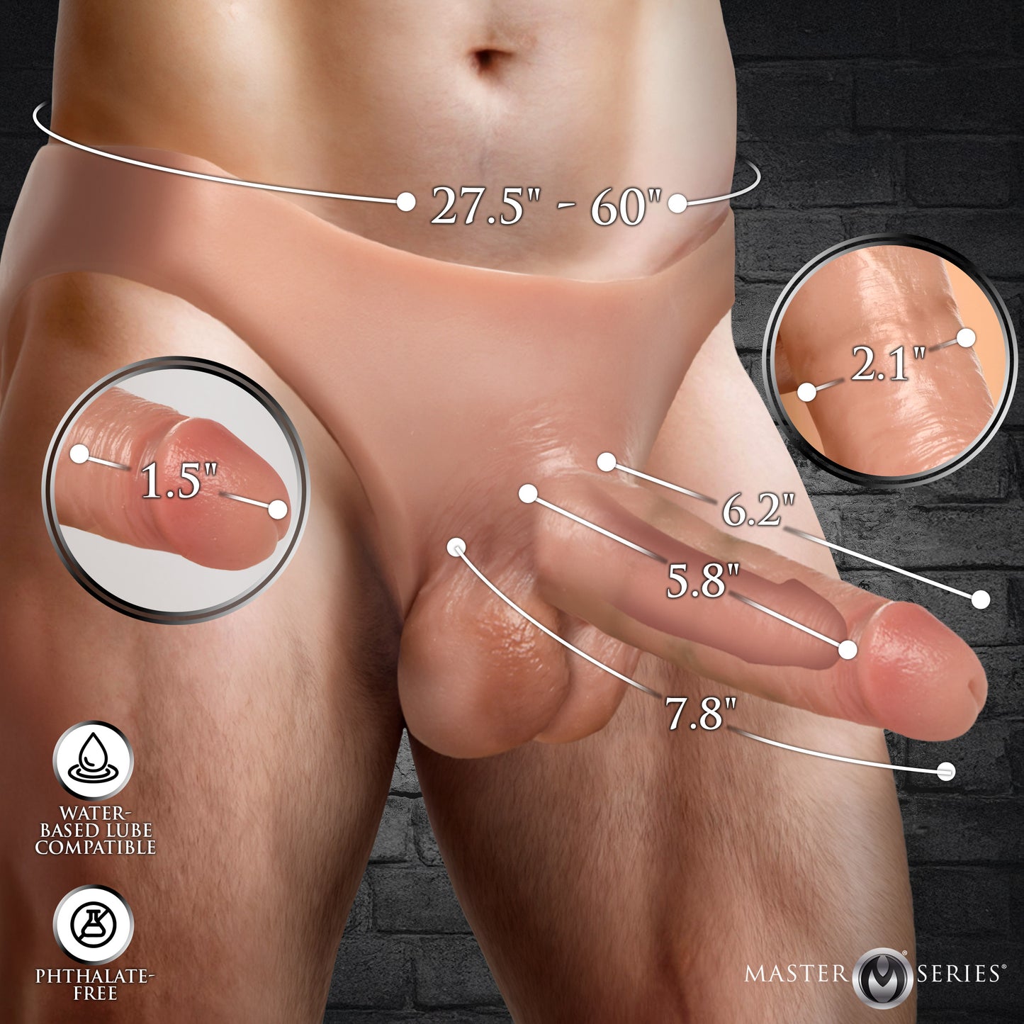 8" Stealth Silicone Strap-on