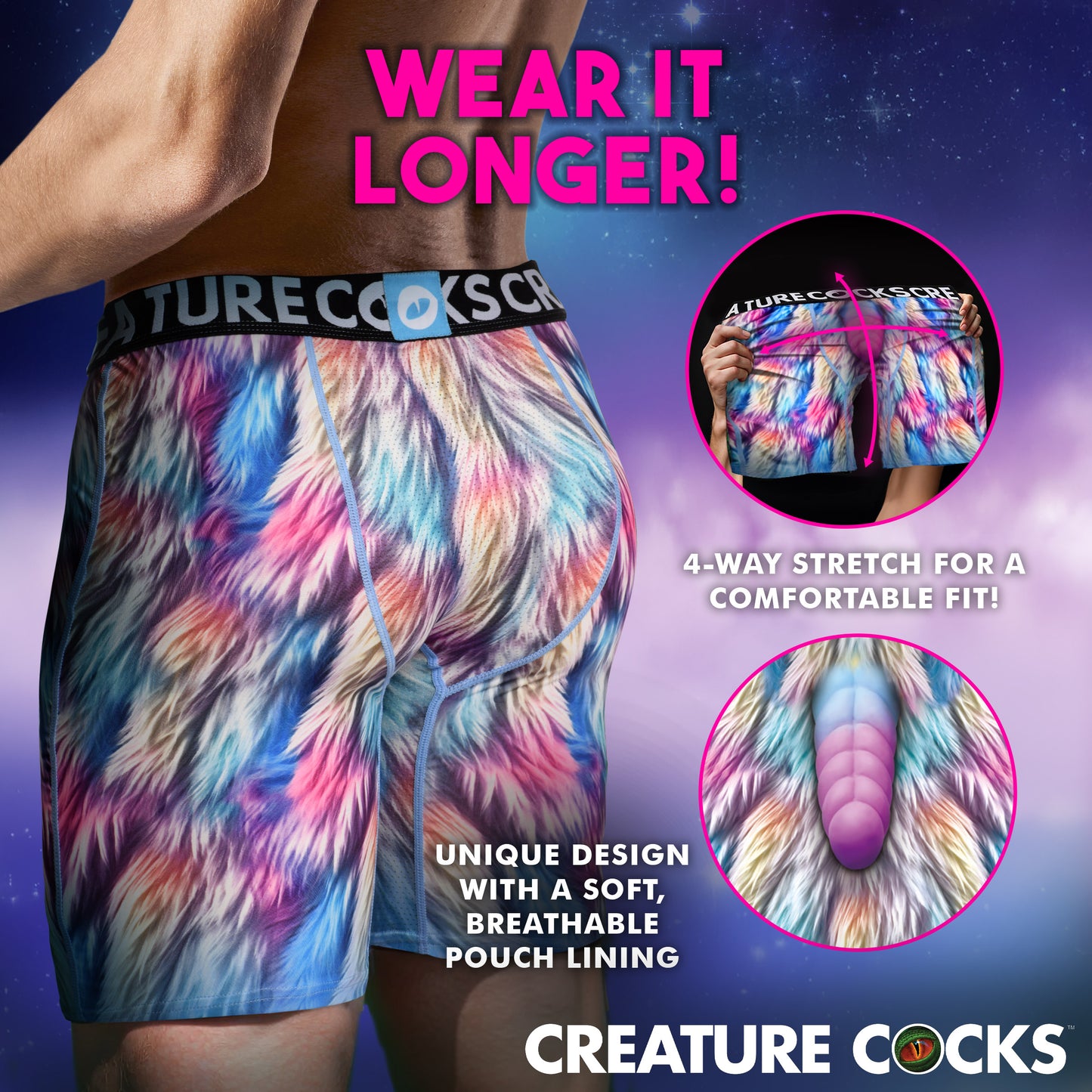 Creature Wear Mystique Unicorn Boxer Shorts - Small