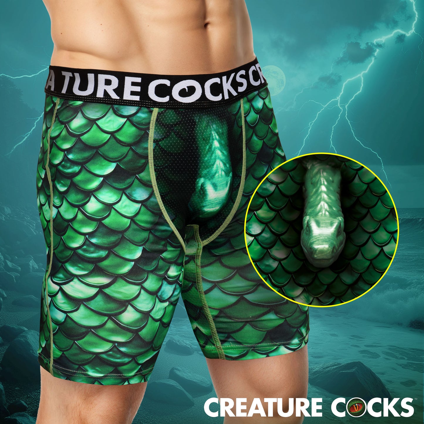 Creature Wear Cockness Monster Lake Creature Boxer Shorts - Small