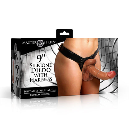 9" Silicone Dildo With Harness