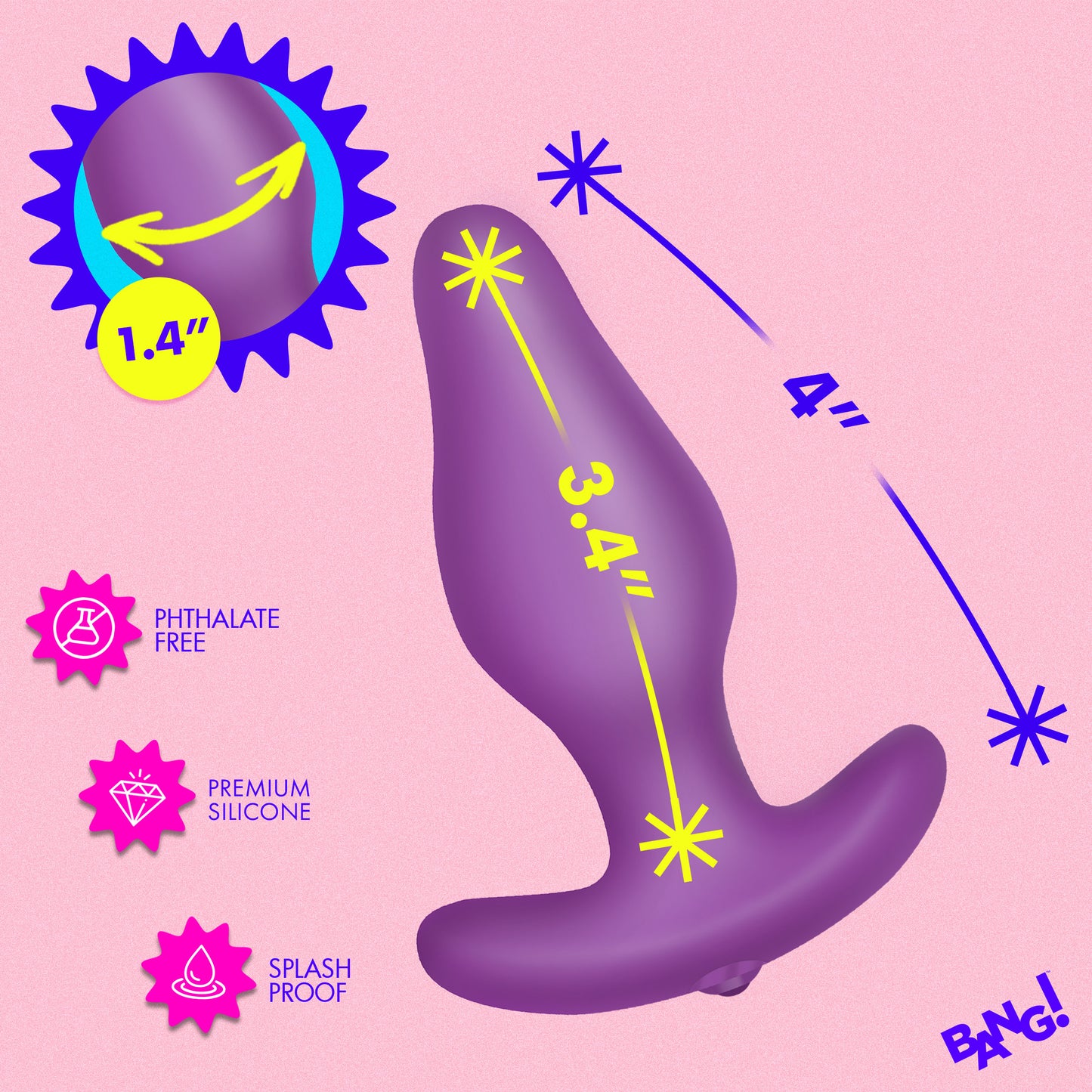 Vibrating Silicone Butt Plug With Digital Remote