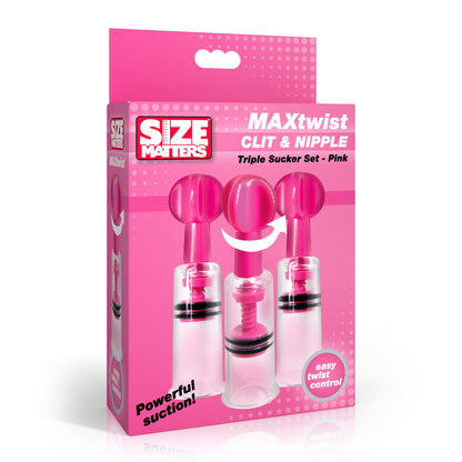 Maxtwist Clit & Nipple Triple Sucker Set - Pink