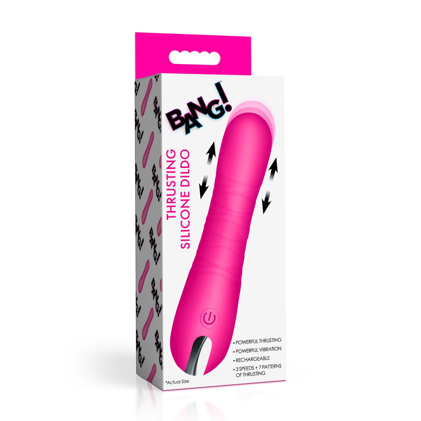 New Thrusting Silicone Dildo - Pink