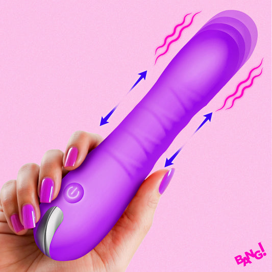 New Thrusting Silicone Dildo - Purple