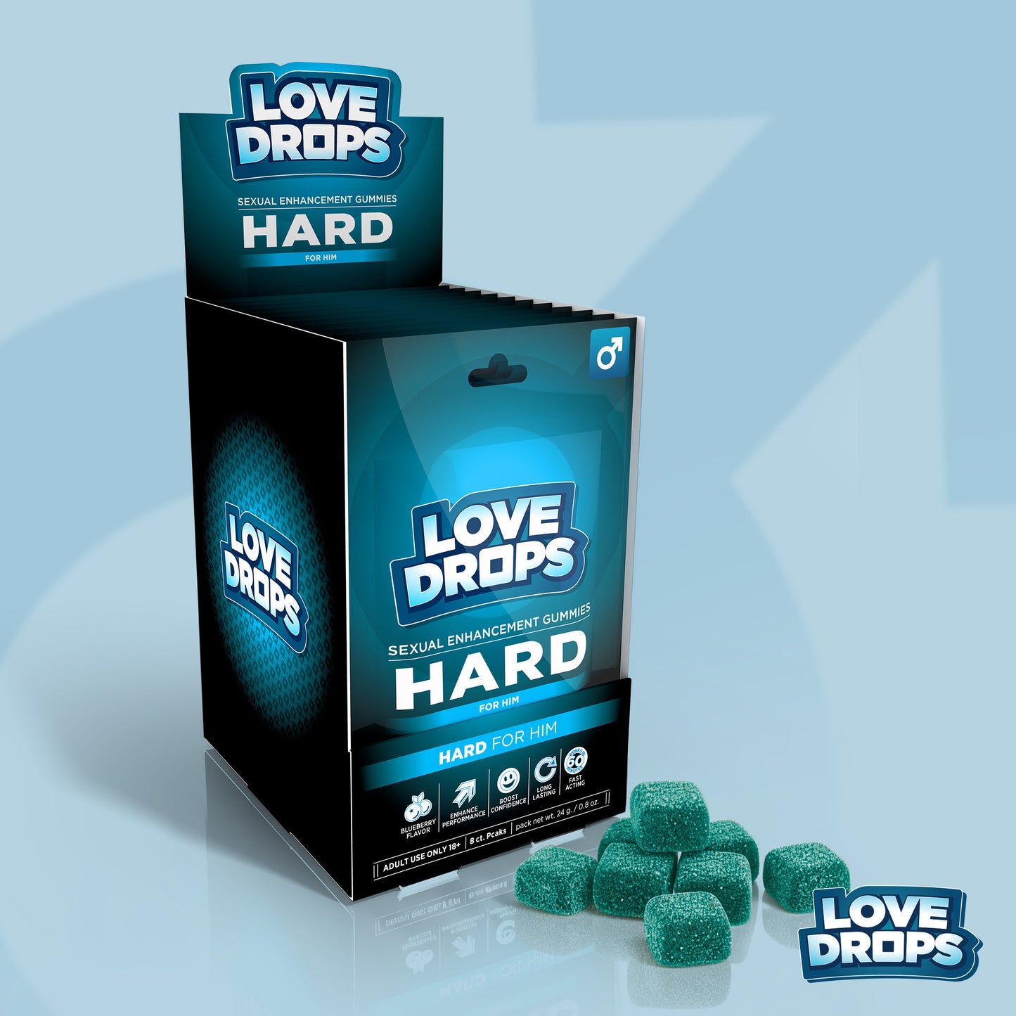 Sexual Enhancement Gummies For Him - Hard Pop Display 12ct