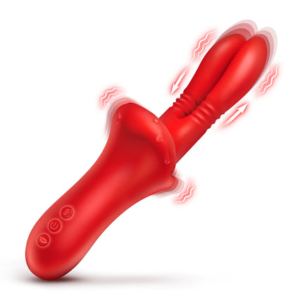 Double Licker Thrusting Silicone Vibrator